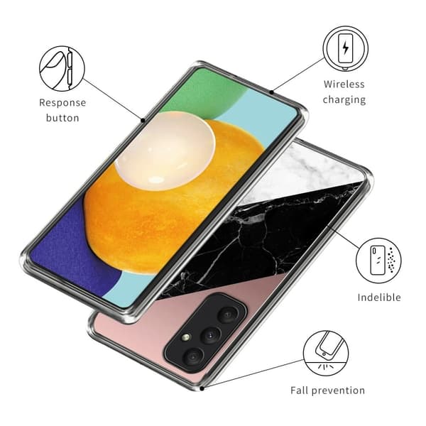 Deco Samsung Galaxy A05s deksel - Trefarget Marmorstruktur Black