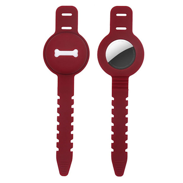 AirTags bone shapre design silikonisuojus - Viininpunainen Red