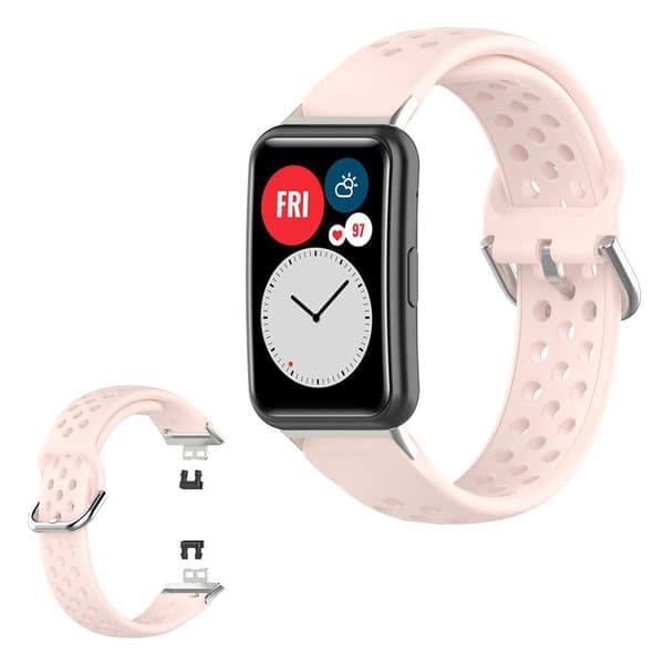 Huawei Watch Fit hulætset silikoneurrem - Lyserød Pink