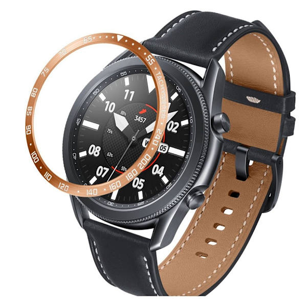 Samsung Galaxy Watch 3 (45mm) hållbar dial bezel - rosa guld / vit Letters / E Type Rosa