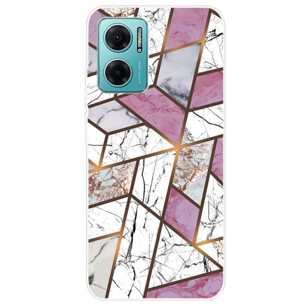 Marmormotiv Xiaomi Redmi Note 11E skal - Rosa / Vit / Grå Marmor multifärg