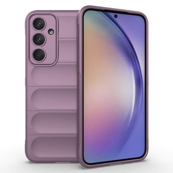 Mjukt greppformat Samsung Galaxy A55 skal - Ljuslila Lila