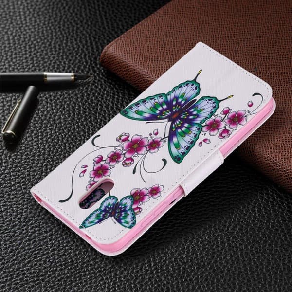 Wonderland Nokia 2.3 flip-etui - Sommerfugl Og Blomster Multicolor