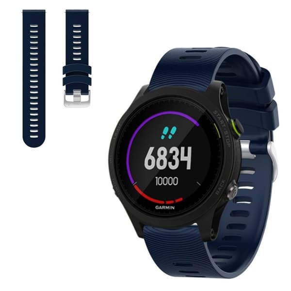 Garmin Forerunner 245 simple silicone watch band - Dark Blue Blå