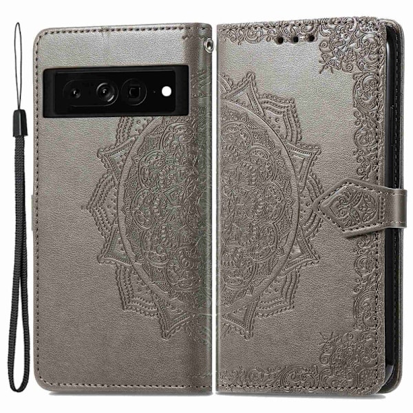 Mandala Google Pixel 7 Flippetui - Grå Silver grey