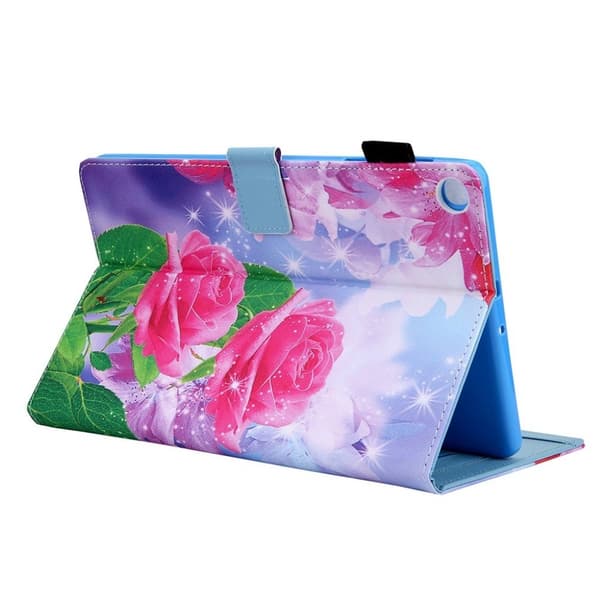 Samsung Galaxy Tab A 8.4 (2020)  elegant mönster läder flip fodral - röd blomma Röd