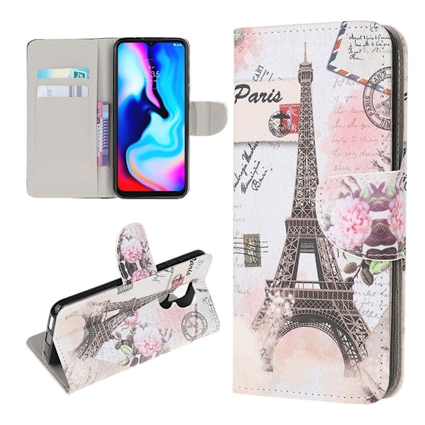 wonderland Motorola Moto E7 Plus / G9 Play flip etui - eiffel tårnet Multicolor
