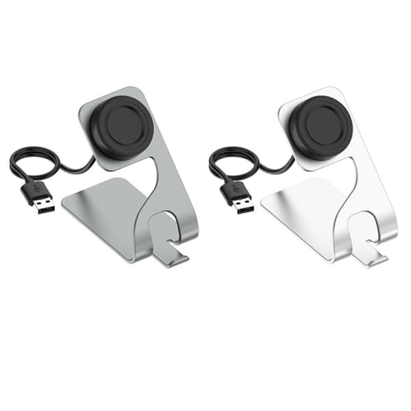 360-drejelig opladningsdock til Samsung-ur - Sølv Silver grey