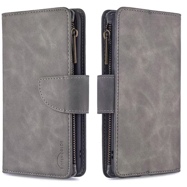 Premium Wallet iPhone 12 Mini etui - Sølv/Grå Silver grey