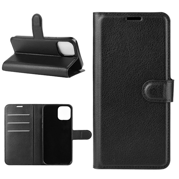 Classic iPhone 12 Mini flip etui - Svart Black