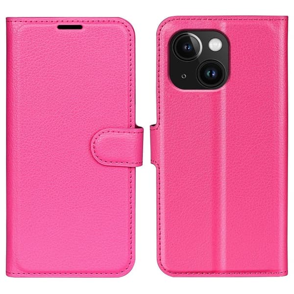 Klassisk iPhone 15 flip etui - Pink Pink
