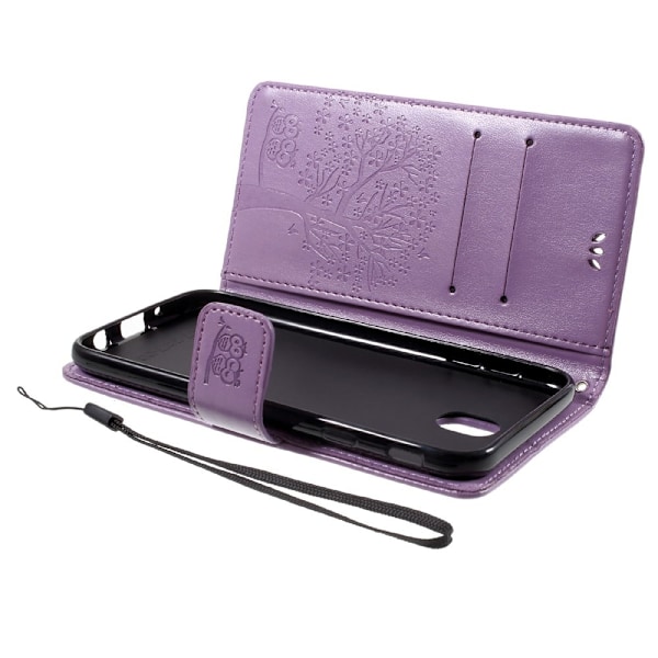 Samsung Galaxy J7 (2017) Kunstnerisk læder etui med tryk - Purple