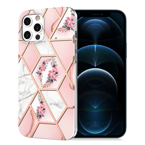 Marble design iPhone 12 Pro / iPhone 12 cover - Blomst Multicolor