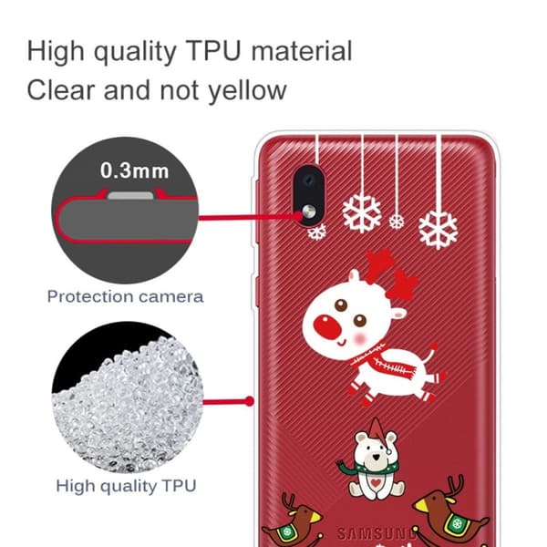Samsung Galaxy A01 Core Case til jul - Elg Og Bjørn White