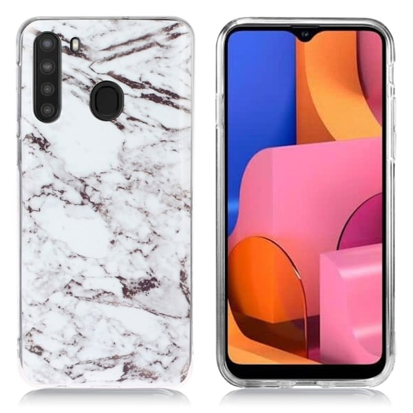 Marble Samsung Galaxy A21 Cover - Grå marmor Silver grey