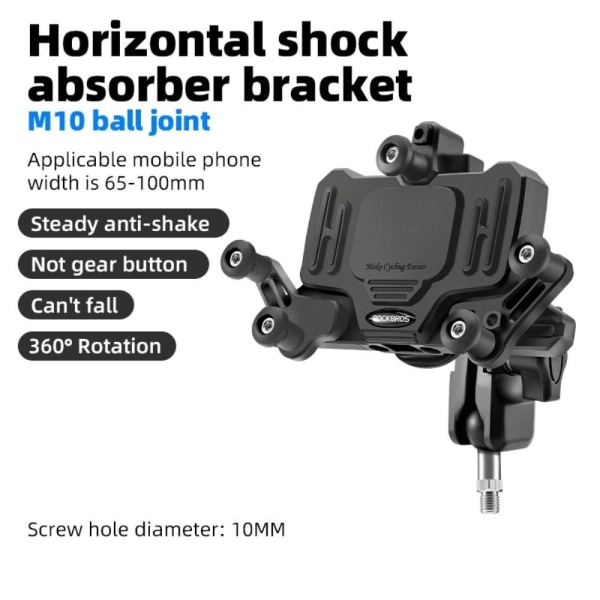 ROCKBROS horizontal rotatable motorcycle phone bracket - M10 Bal Transparent