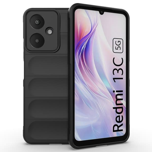 Mjukt greppformat Xiaomi Redmi 13C skal - Svart Svart