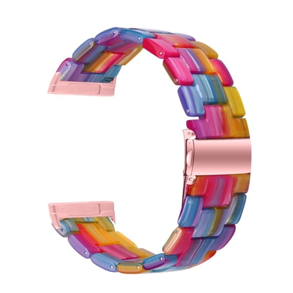 Fitbit Sense 2 / Versa 4 harpiksrem med metalspænde - Regnbue Multicolor