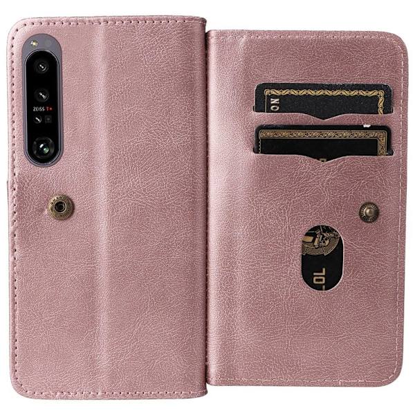 Sony Xperia 1 IV fodral med 10 fickor - Rosa Rosa