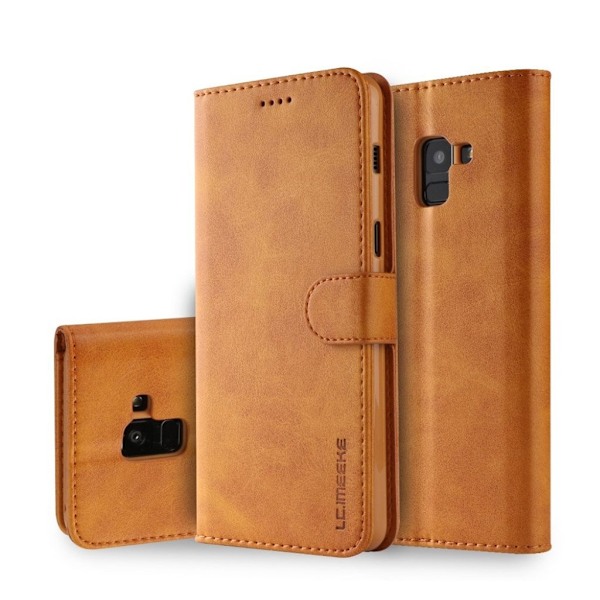 LC.IMEEKE Samsung Galaxy A8 (2018) PU læder flip etui - Brun Brown
