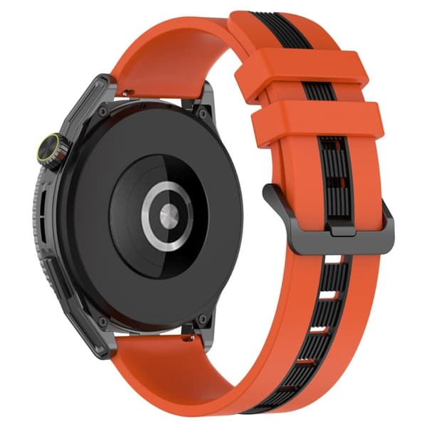 22mm Universal dual-color silikone urrem - Orange / Sort Orange