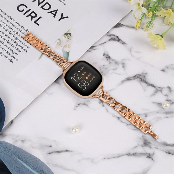 Fitbit Sense 2 / Versa 4 / 3 elegant rhinestone décor watch stra Rosa
