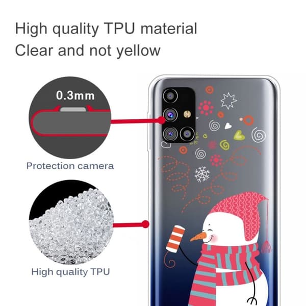 Juleveske til Samsung Galaxy M51 - Snømann Med Skjerf White