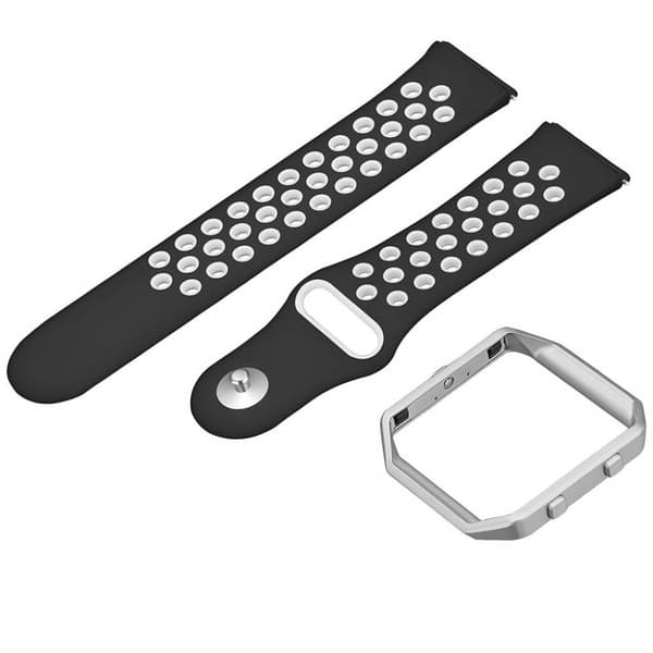 Fitbit Blaze tofarvet silikone Urrem - Sort / Hvid Hole White