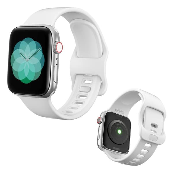 Apple Watch Series 5 44mm enkelt klockarmband i silikon - Vit Vit