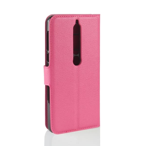 Nokia 6 (2018) Etui laget av kunstlær og silikon - Rosa Pink