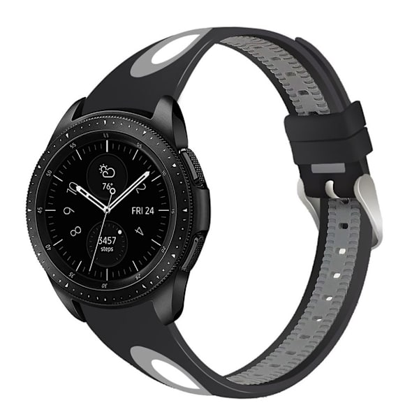 Samsung Galaxy Watch (46mm) fleksibel silikone urrem - Sort/Grå Multicolor