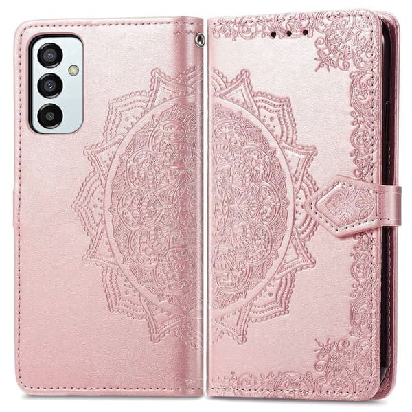 Mandala läder Samsung Galaxy M23 fodral - Rosa Rosa