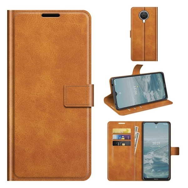 Hållbart konstläder Nokia G20 fodral med plånbok - Orange Orange