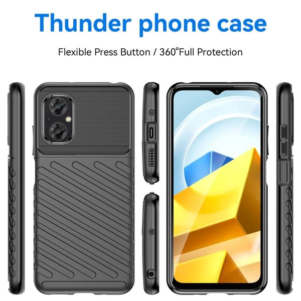 Thunder Xiaomi Poco M5 Suojakotelo - Musta Black