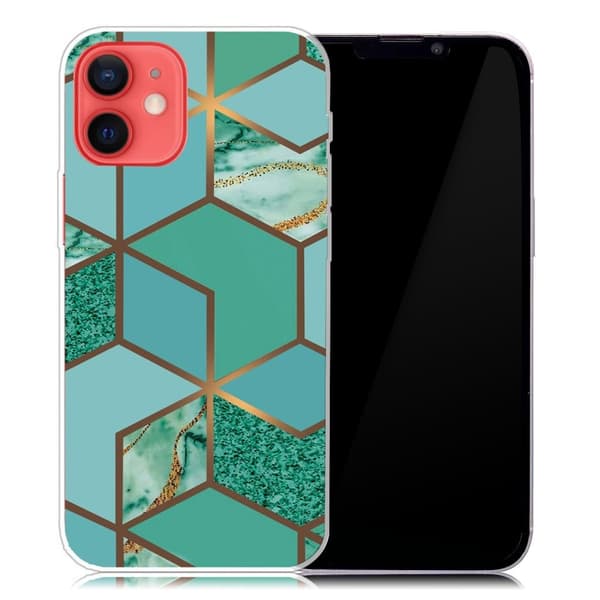 Marmormotiv iPhone 13 Mini skal - Blågrön Marmorplatta Grön