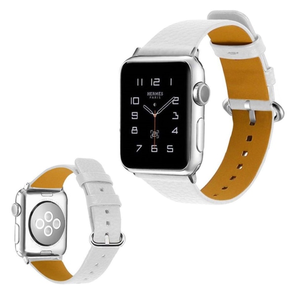 Apple Watch Series 3/2/1 42mm litchi texture watch band - White Vit