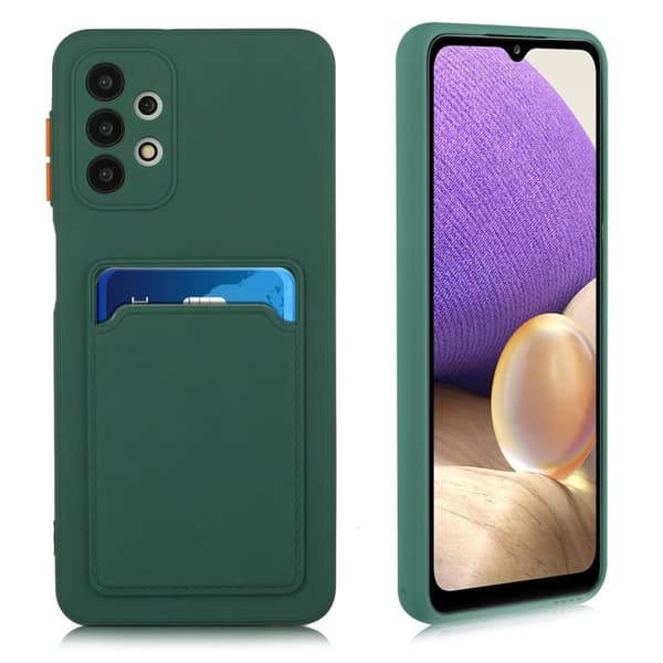 Card Holder Suojakuori For Samsung Galaxy A72 5G - Tummanvihreä Green