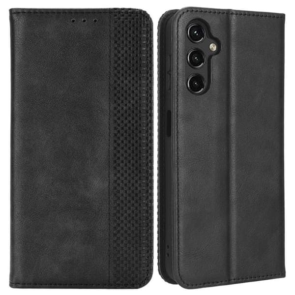 Bofink Vintage Samsung Galaxy A14 Læder Etui - Sort Black