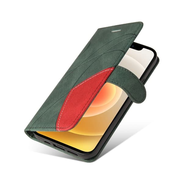 Teksturoitu nahkakotelo hihnalla iPhone 13 Mini - Vihreä Green