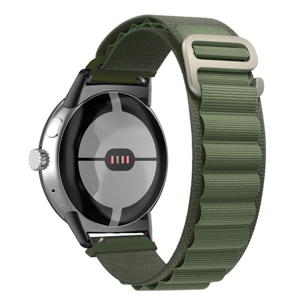 Google Pixel Watch klockarmband i nylon med svart kontakt - Grön Grön