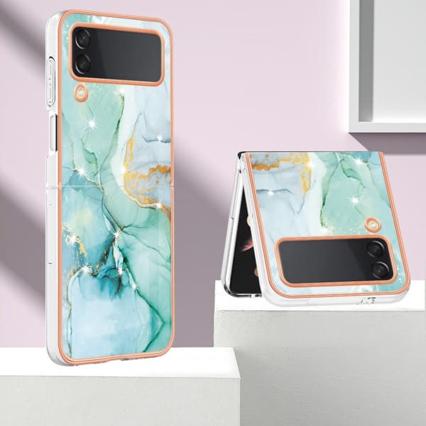 Marble Samsung Galaxy Z Flip4 Etui - Grønn Klinkekule Green
