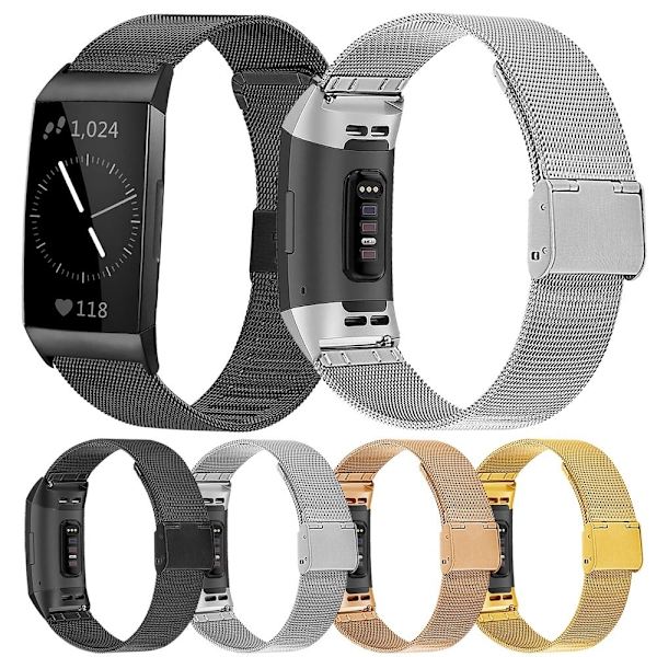 Fitbit Charge 5 klokkerem i rustfritt stål - Gull Gold