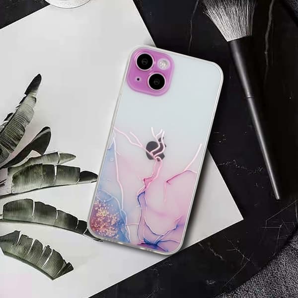Marble iPhone 15 Suojakotelo - Pinkki Pink