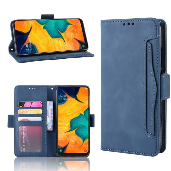 Modernt Samsung Galaxy A40 fodral med plånbok - Blå Blå