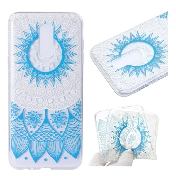 Samsung Galaxy A6+ (2018) / A9 Star Lite mobilskal TPU material mönster - Blå blomma Blå