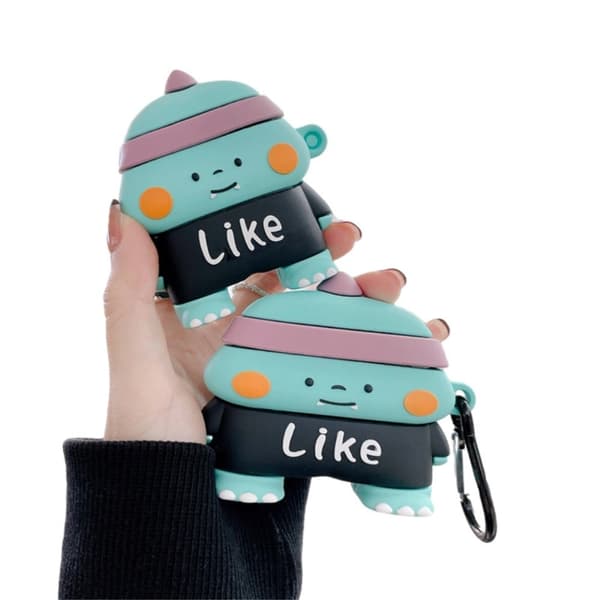 AirPods Pro sødt silikoneetui i dinosaur-design med krog Multicolor