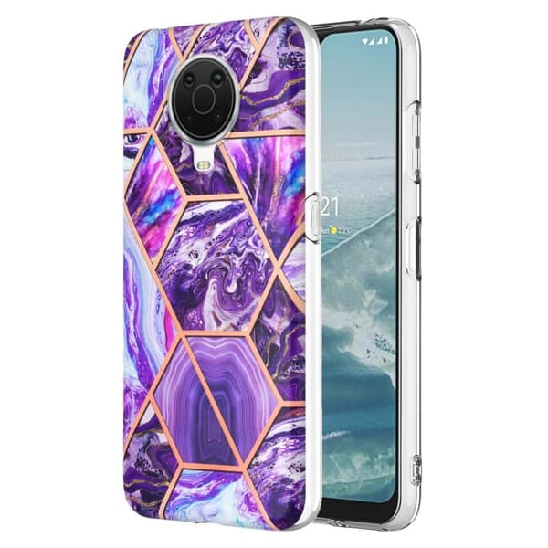 Marmordesign Nokia G20 / Nokia G10 deksel - Mørkelilla Purple