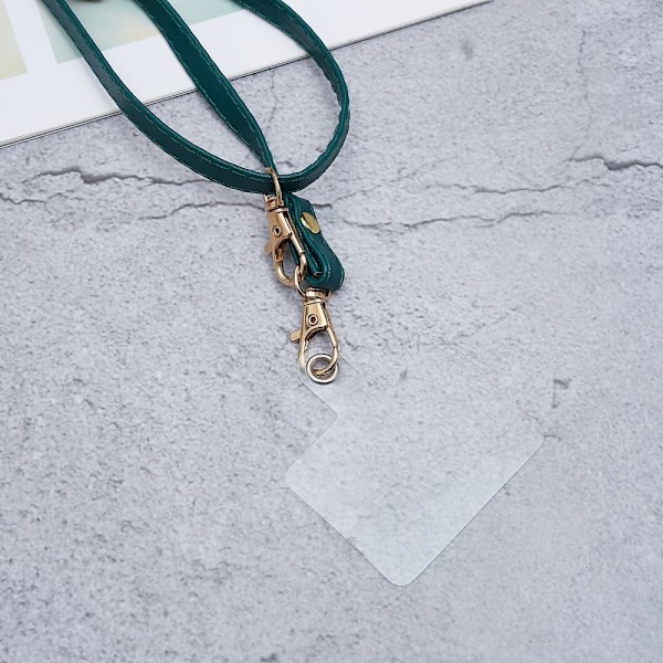 Universal crossbody-nackrem i läder med transparent dyna - Mörkgrön Grön