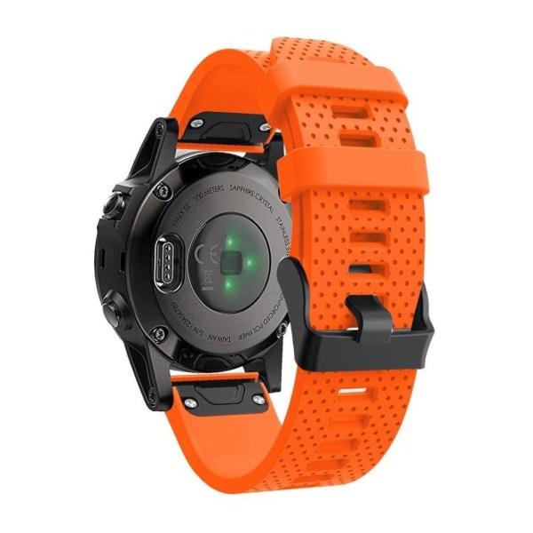Garmin Fenix 5S Plus Stilfuldt silikone Urrem - Orange Orange