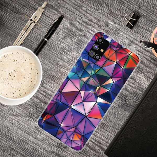 Deco Samsung Galaxy M51 skal - Färgglada Trianglar multifärg